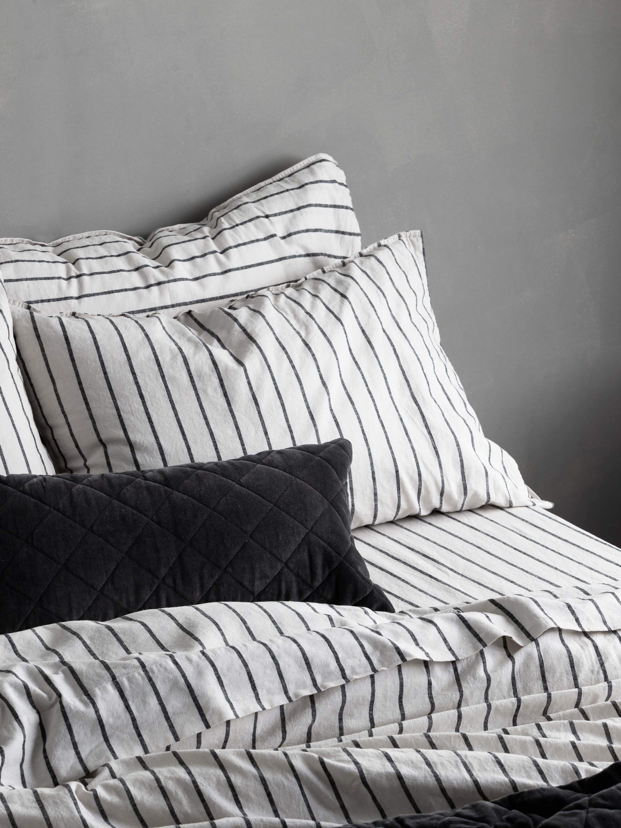 Gray striped online sheets