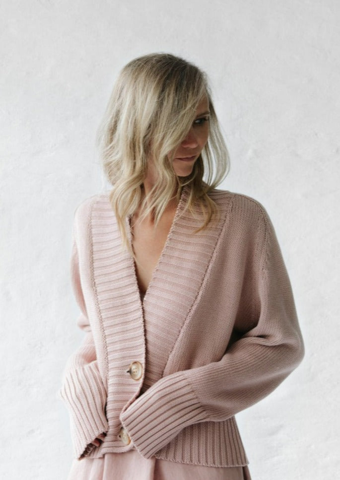 Knit Cardigan | Dusky Pink